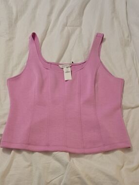 Banana Republic Pink Structured Sleeveless Crop Top